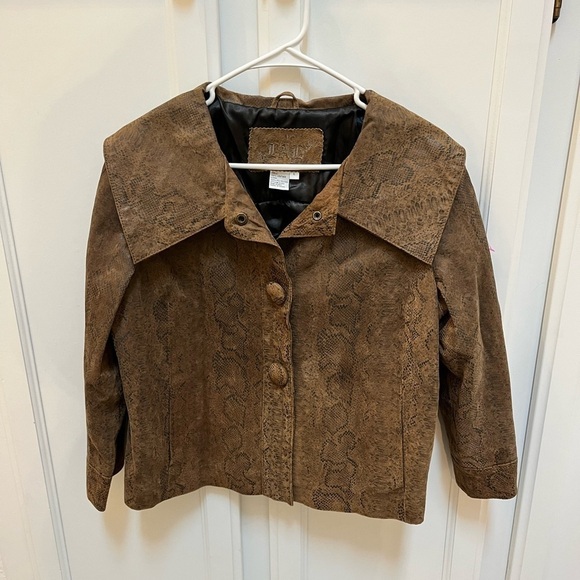 Vintage LAL Leather Snake Print Cowgirl Jacket | Size L - Picture 6 of 7